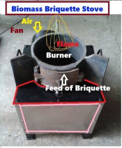 Biomass Briquette Stove with top tiles