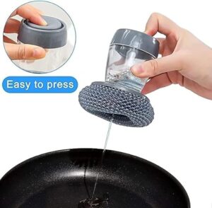 Brush Dish Cleaning Brush with Liquid Dispenser Palm Dish Cleaning