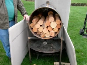 charcoal making from drum