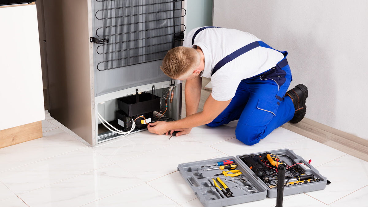 Technician Checking Refrigerator