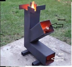 rocket type biomass stove